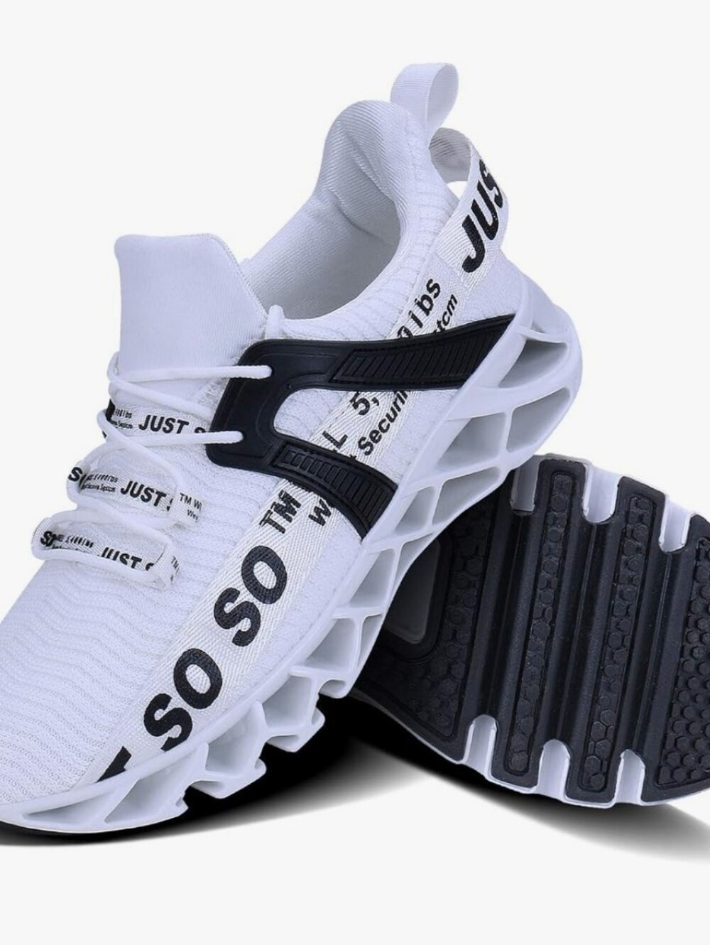 Just So So White & Black Women's Athletic Sneakers, Size 7.5